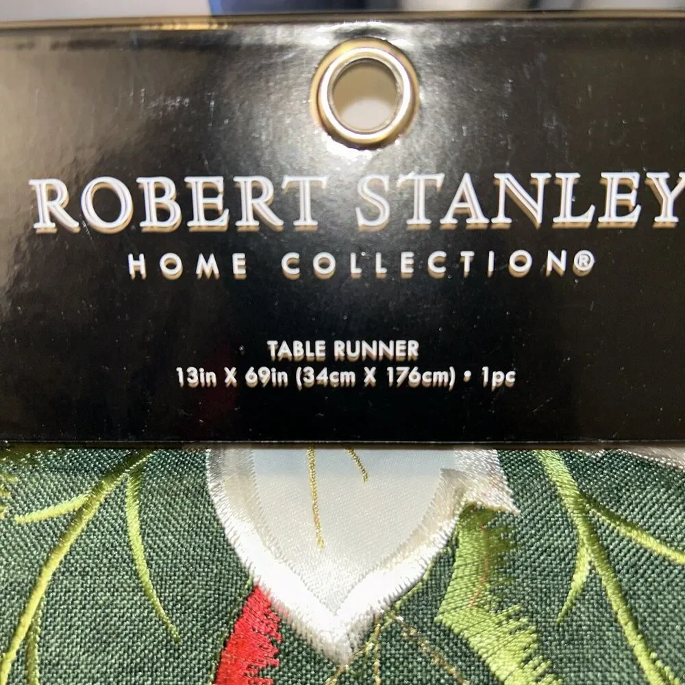 Robert Stanley Home Collection Table Runner Christmas Tableware Poinsettia